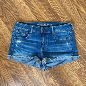 American Eagle Low Rise Medium Wash Denim Shorts